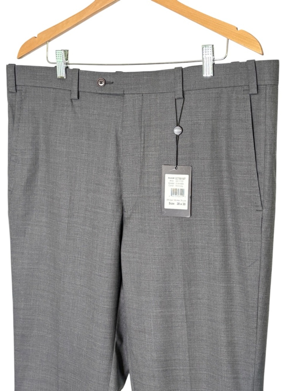 NEW Carnoustie Aristo Eighteen Inverness Dress Pants 38x30 Gray Wool Performance - Picture 2 of 11